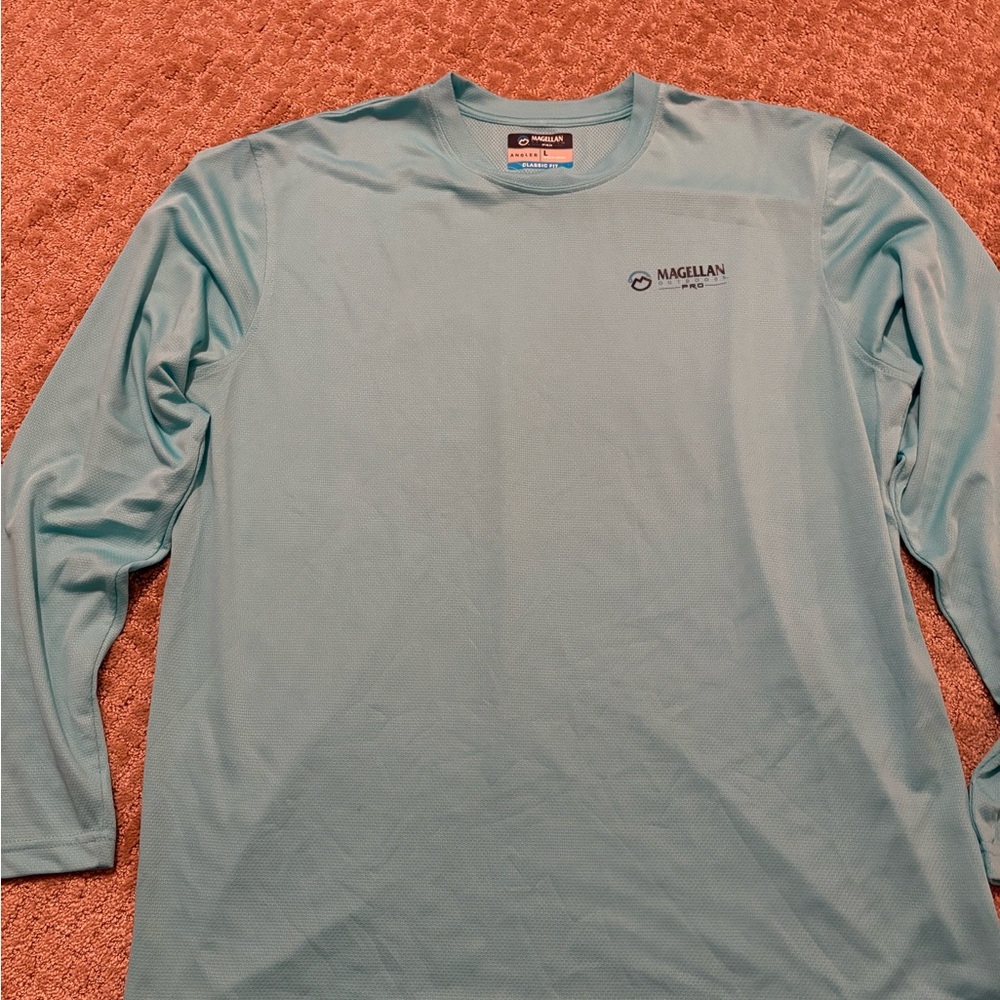 Magellan Outdoors Men's Light Blue Long Sleeve Tee
